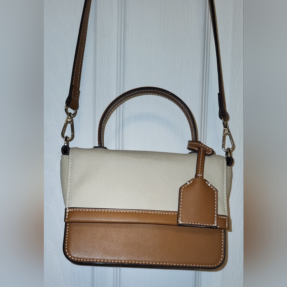 ZARA Elegant Cream and Brown Women's crossbody